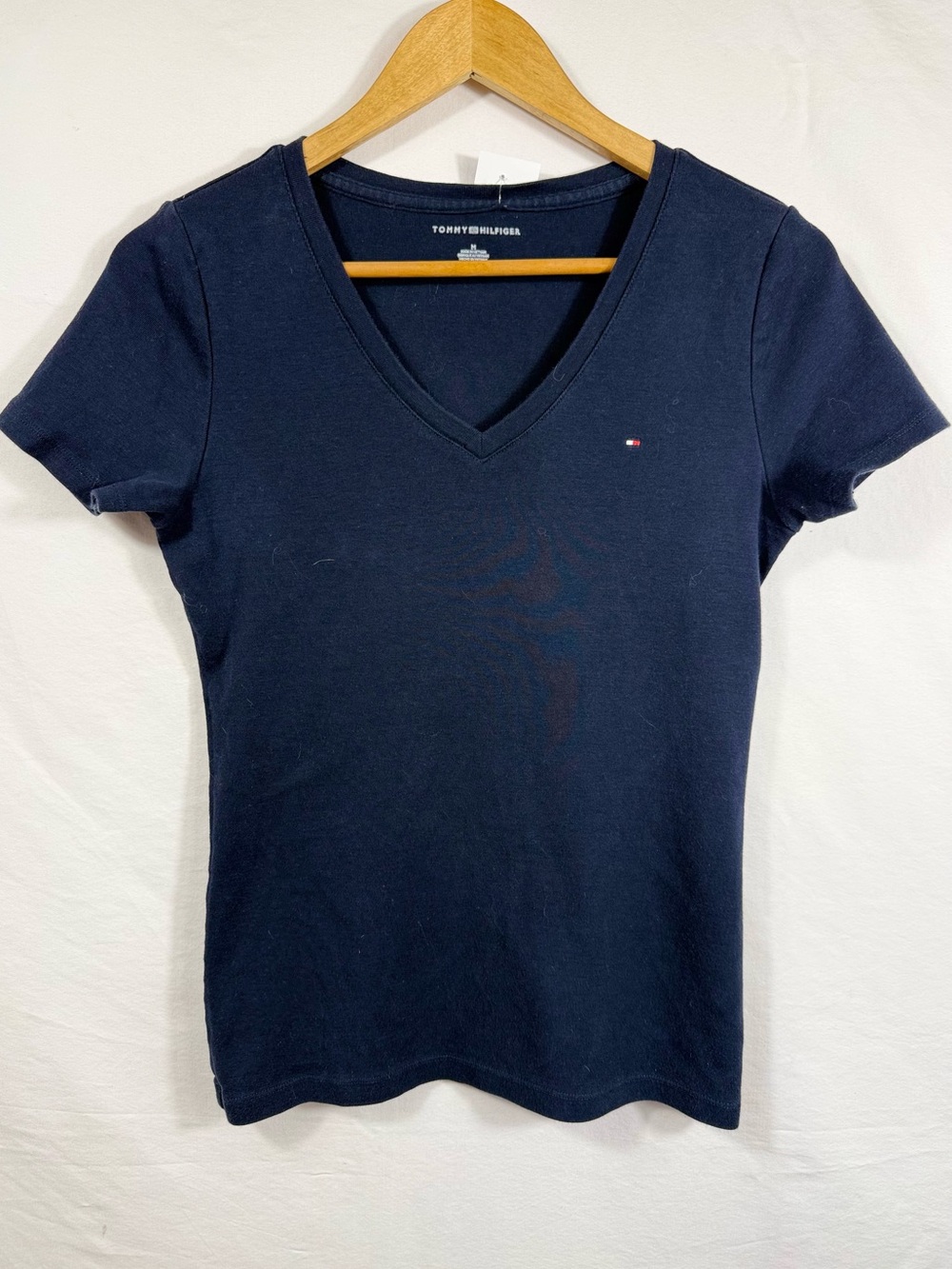Tommy Hilfiger Womens Navy V-Neck Tee